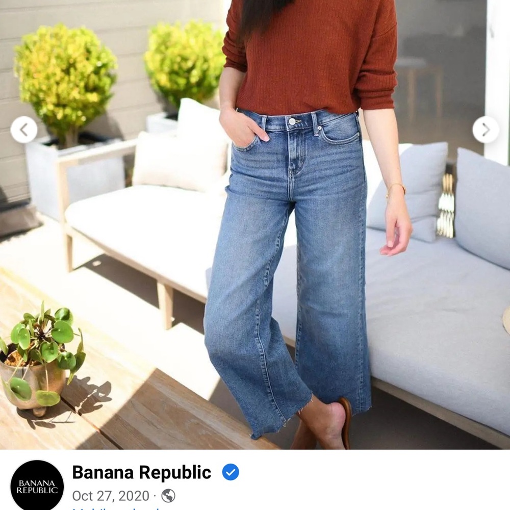 Banana Republic Crop Jeans – High-Rise Wide-Leg (27)